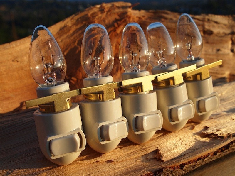 10 COMPLETE Nightlights ready for your creativity- WHITE or IVORY....Fused Glass - Stained Glass - Shades - Your creations