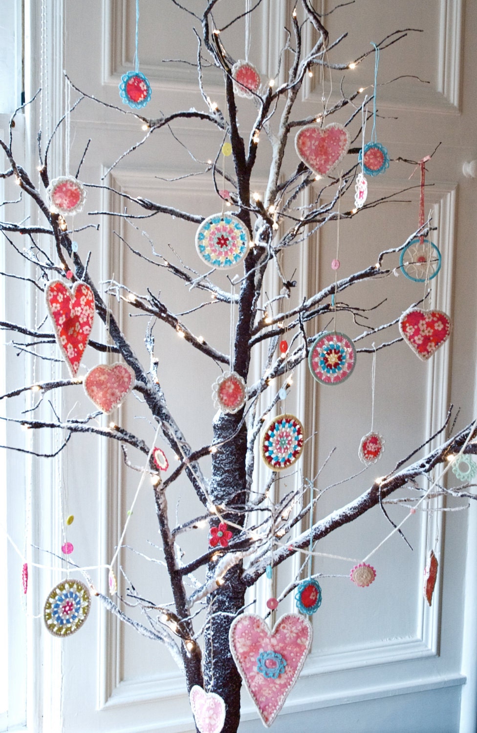 HALF PRICE SALE -Three Crocheted Granny Circle Decorations - Crocheted Decorations