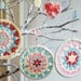 HALF PRICE SALE -Three Crocheted Granny Circle Decorations - Crocheted Decorations