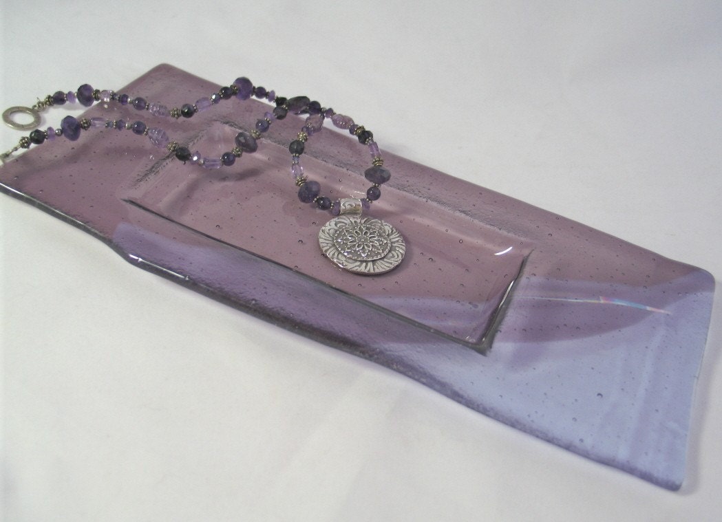 Fused Glass Dish - in Lustrous Lilac and Lavender