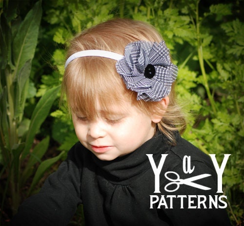 PDF Hair Flower Pattern or Tutorial, Fabric Circle Flowers, Many Options, Headband, Clip or Pin, Yards and Yards