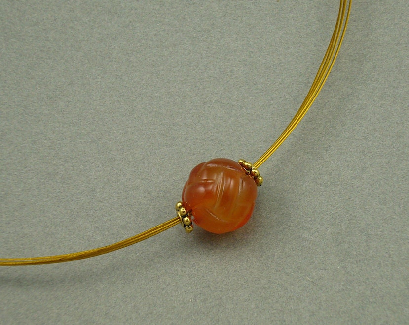 Fisherman's Knot carved carnelian choker