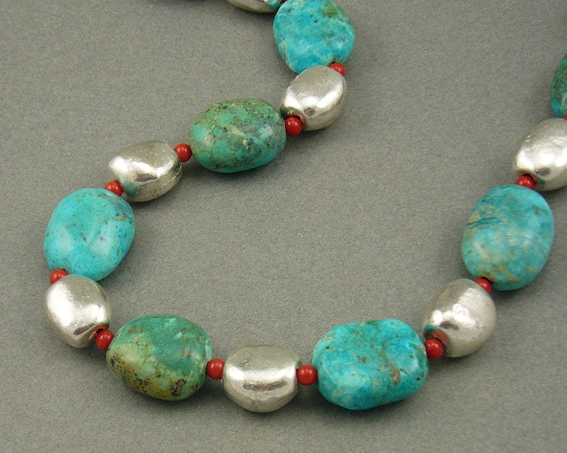 Southwest Silver nugget necklace