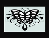Art Nouveau Butterfly Cross Stitch Pattern 2, Needlepoint, Cross Stitch Silhouette, Butterfly Pattern from NewYorkNeedleworks on Etsy