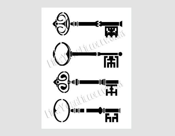 Vintage Keys Silhouette Pattern , Cross Stitch Pattern, Cross Stitch Silhouette, Patterns from NewYorkNeedleworks on Etsy