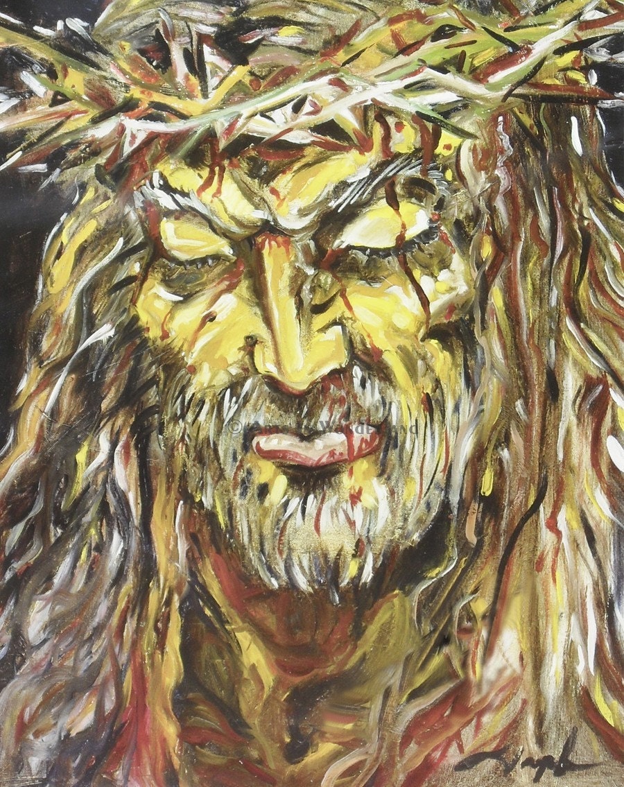 Jesus Spiritual God Higher Power Love 11x14 Painting Reproduction FRAMED Ready to Hang