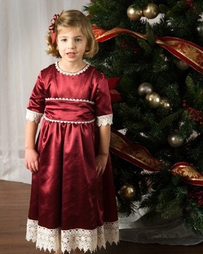 Mallory Girls Victorian Holiday Dress - READY TO SHIP - Size 3T