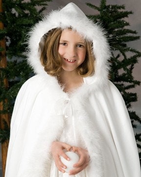 Velvet and Maribou Cape - Custom Girls Sizes