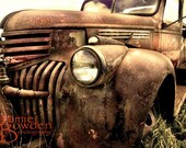 Rusty Antique Truck - Original Photograph 11x14 - Brown Beige Amber Rust Vintage Junker Rustic Home Decor for Him Man Cave