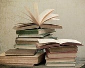 Vintage Books - Dreamy and Vintage Inspired  - Neutrals Shades - Home Decor - Fine Art Photography - "Bibliophile" - DreamyPhoto