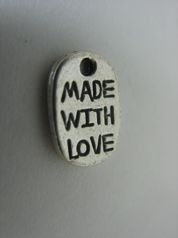 Made With Love - Silver Charms -  20 pieces