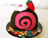 Strawberry Cake Roll Felt Food/Pincushion