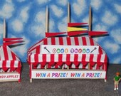 O Scale Carnival Game/Concession Tent Set- Dart Throw, Candy Apples