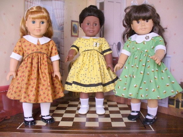 Doll Clothes Pattern, Empire Waist Dress No. 1002