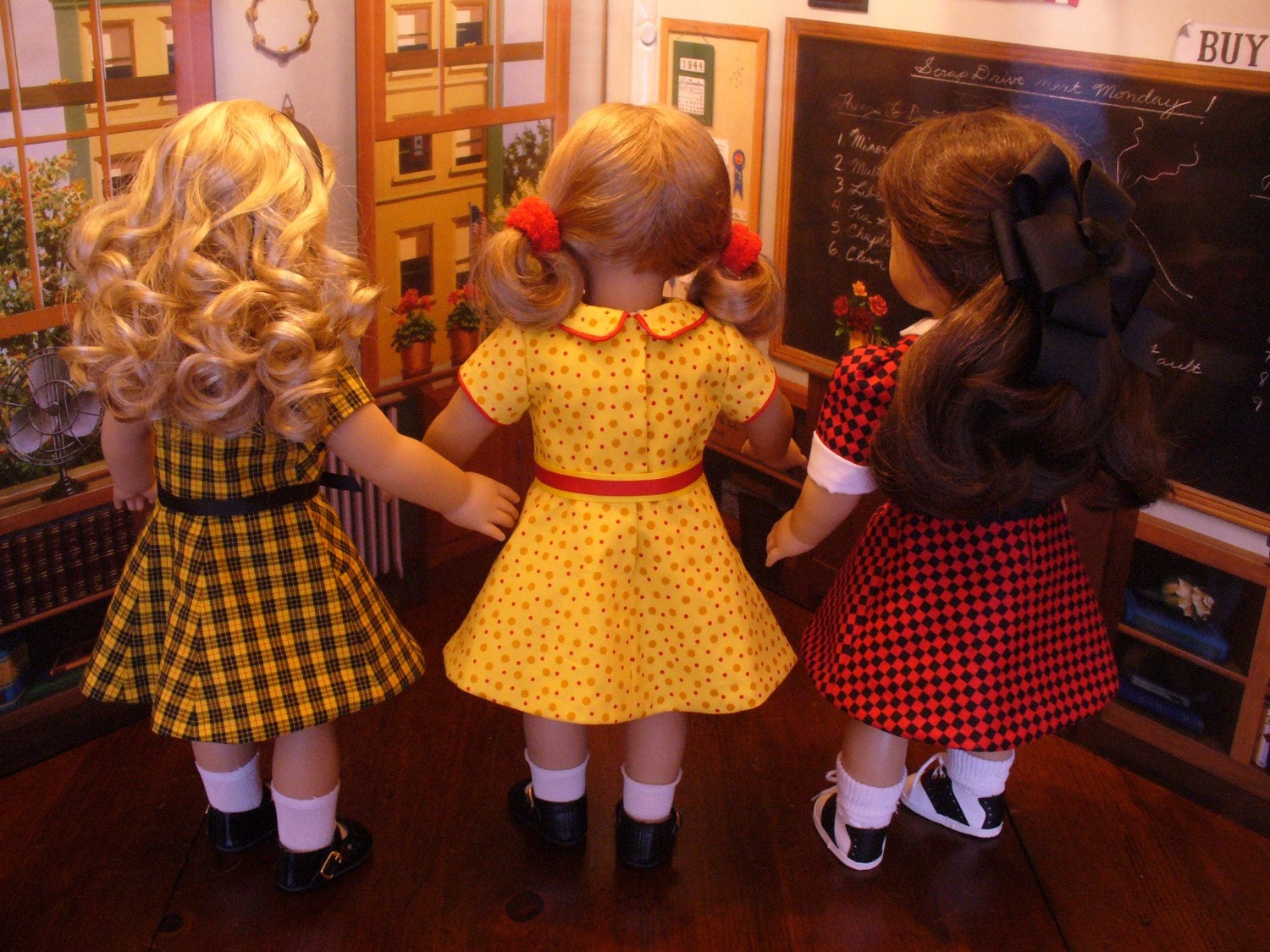 Doll Clothes Patterns, School Days '40's Favorites No 1016