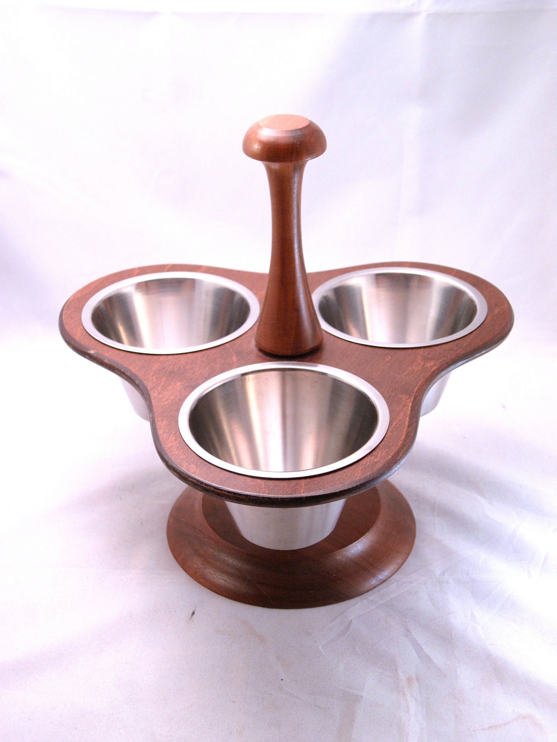 Vintage Lazy Susan Serving Tray Sweden Vermillion 1960s Mad Men