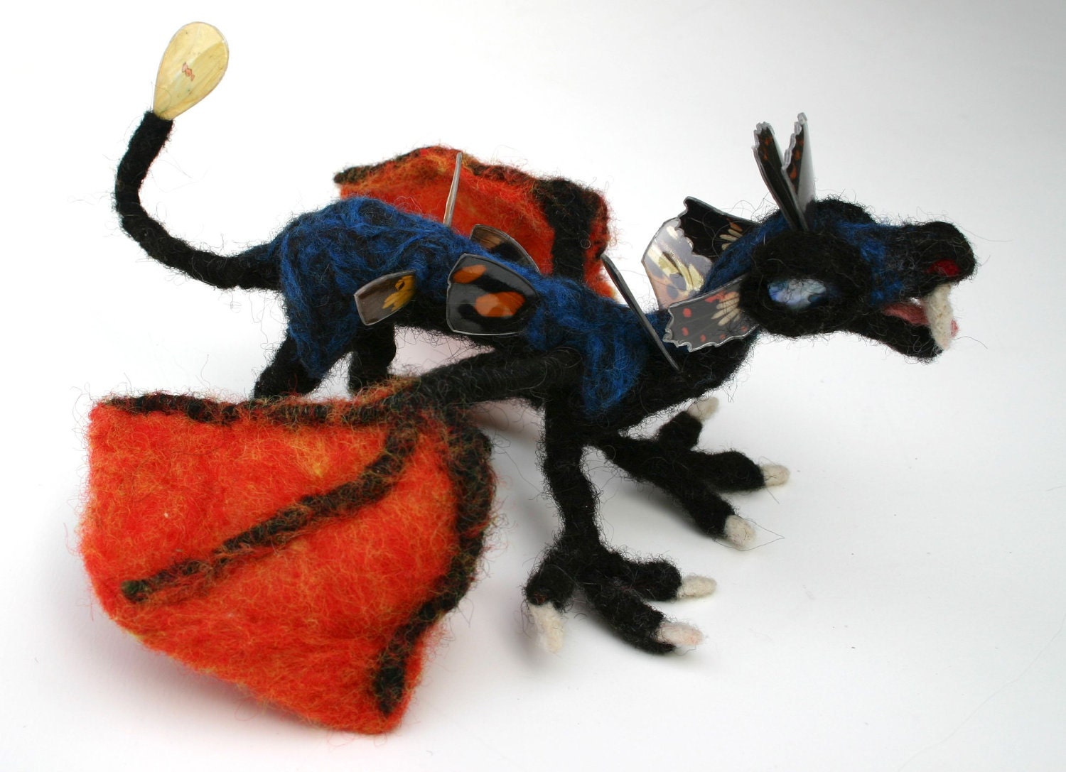 Fire Wing Dragon Needlefelt Sculpture