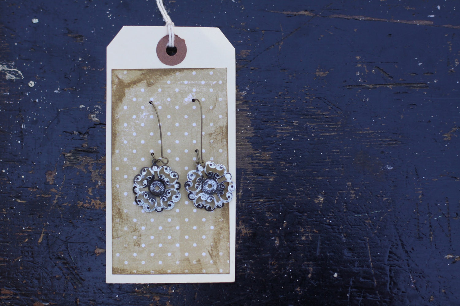 LOVELY LOLA - Creamy White Filigree Earrings - Casual or Dressy
