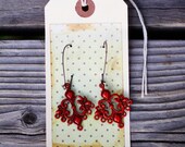 The ROWEN - Fantastic RED Chandelier Dangle Earrings ANTHROPOLOGIE - Bridesmaid Gifts, Family Pictures, Stocking Stuffer