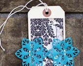 The LENORA - Laguna Blue Flower Shaped Filigree Earrings