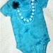 Fancy Pearls Turquoise Batik Tie Dyed Bodysuit, Size 0-3 mos