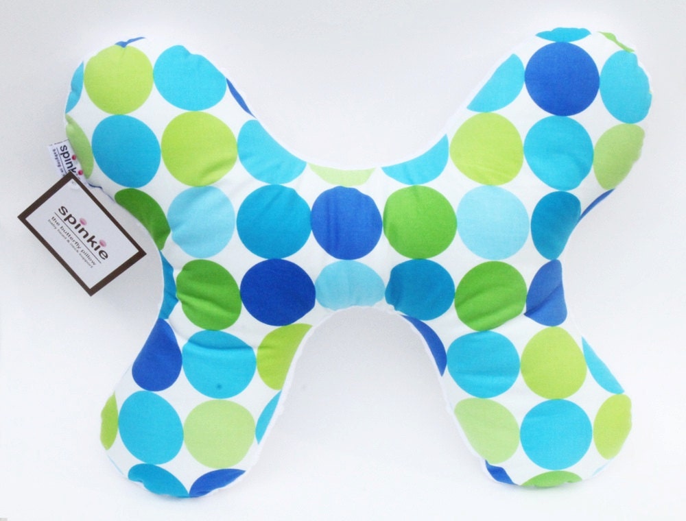 The Butterfly Pillow - Infant to Adult Head and Neck Support in Caribe Disco Dot