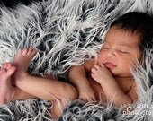 STOREWIDE SALE - Gray Faux Fur Photography Prop - Soft, Cozy, Cuddly Faux Fur Nest - Perfect Newborn Photography Prop