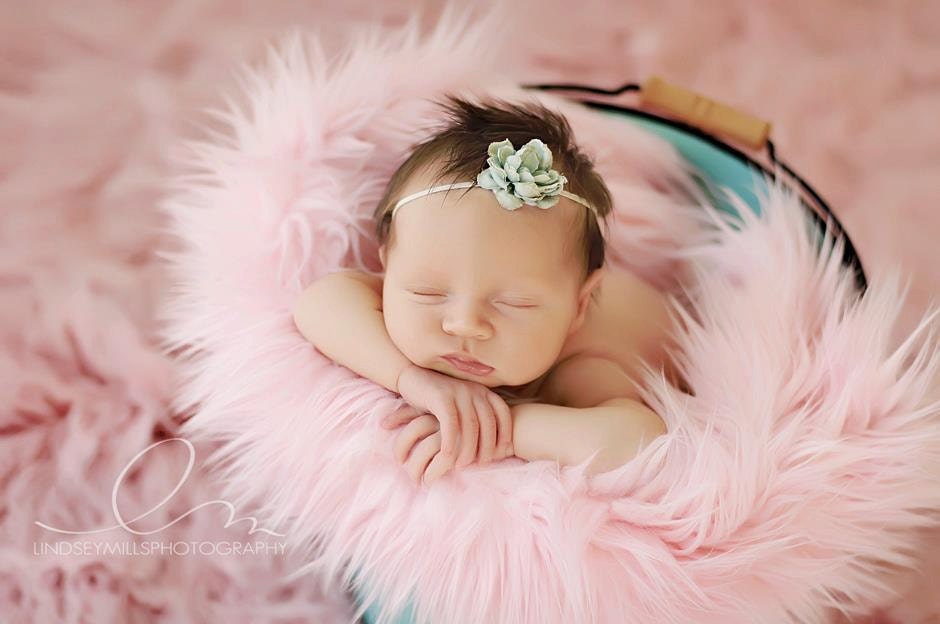 SALE - Soft Pink, Cozy, Cuddly Faux Fur Nest - Perfect Newborn Photography Prop - Plush Long Pile