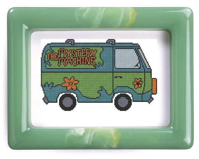 The Mystery Machine van Scooby Doo inspired cross stitch pattern .pdf