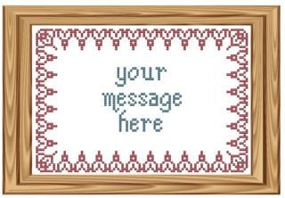 Cross Stitch Pattern -Coral Lace Border with Custom Message