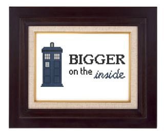 Police Box Bigger Inside cross stitch pdf pattern