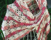 Eco-friendly rose/apricot lacey SHAWL