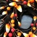 Halloween Black Feather Wreath- Candy Corn Galore - 