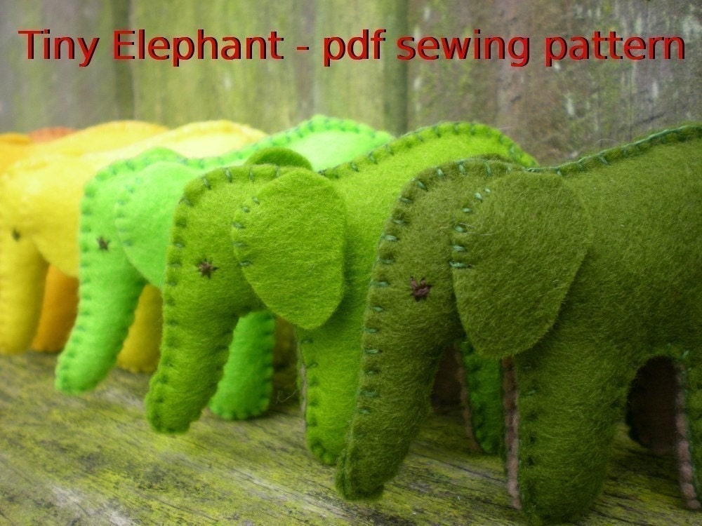 Tiny Elephant pdf sewing pattern