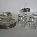 Cocktail Set / Glasses / Plates / Pitcher  --  Thorpe Style / Mad Men Style Silver Band
