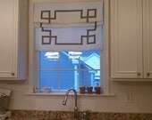 Ribbon Design Roman Shade, all materials included, just need measurements and desired trim color