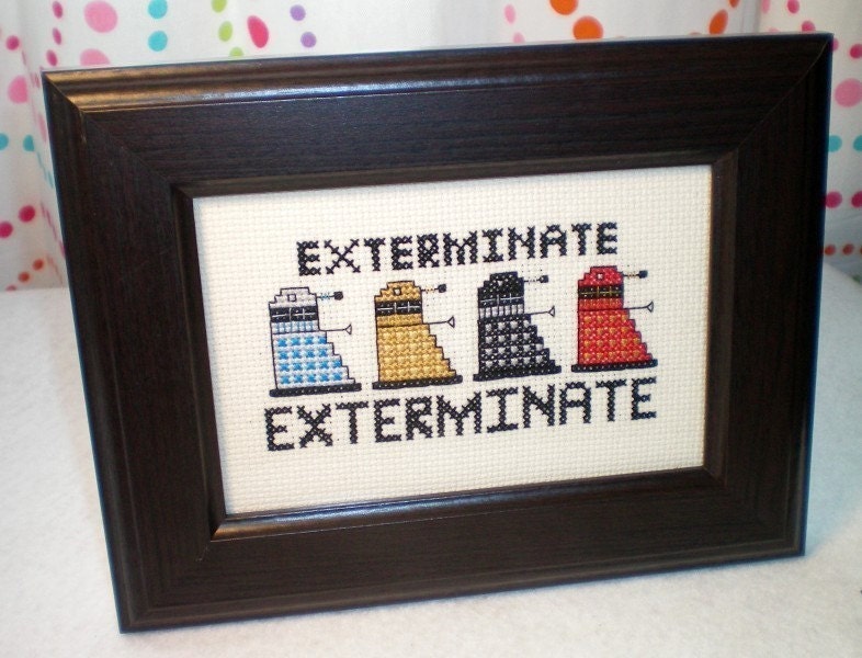 Dalek Rainbow - Doctor Who Inspired Cross Stitch Pattern