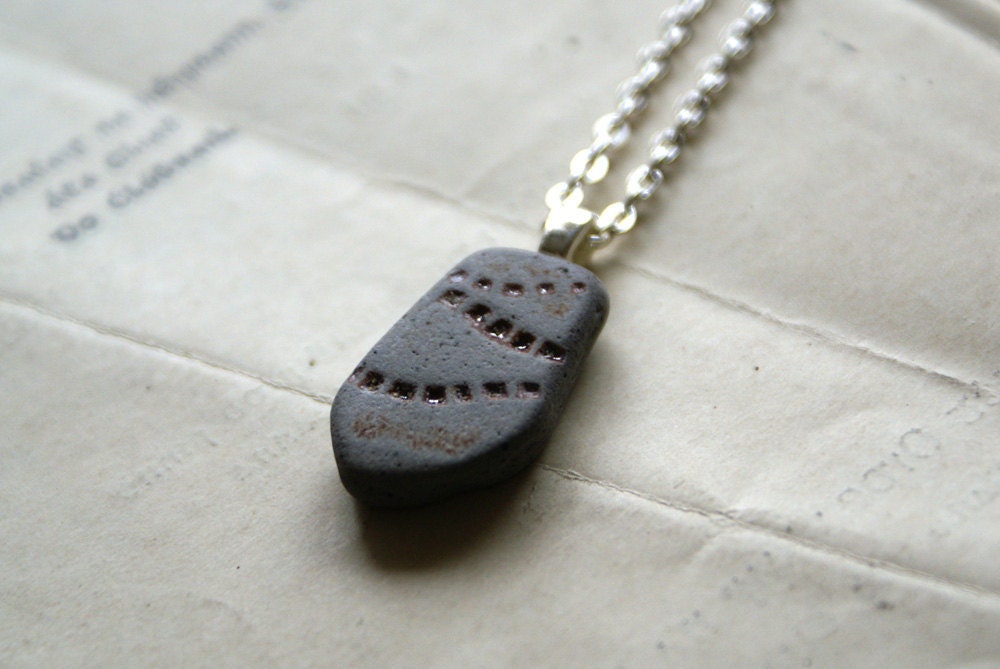 Irish Studio Beach Pottery Pendant -- Handmade in Ireland