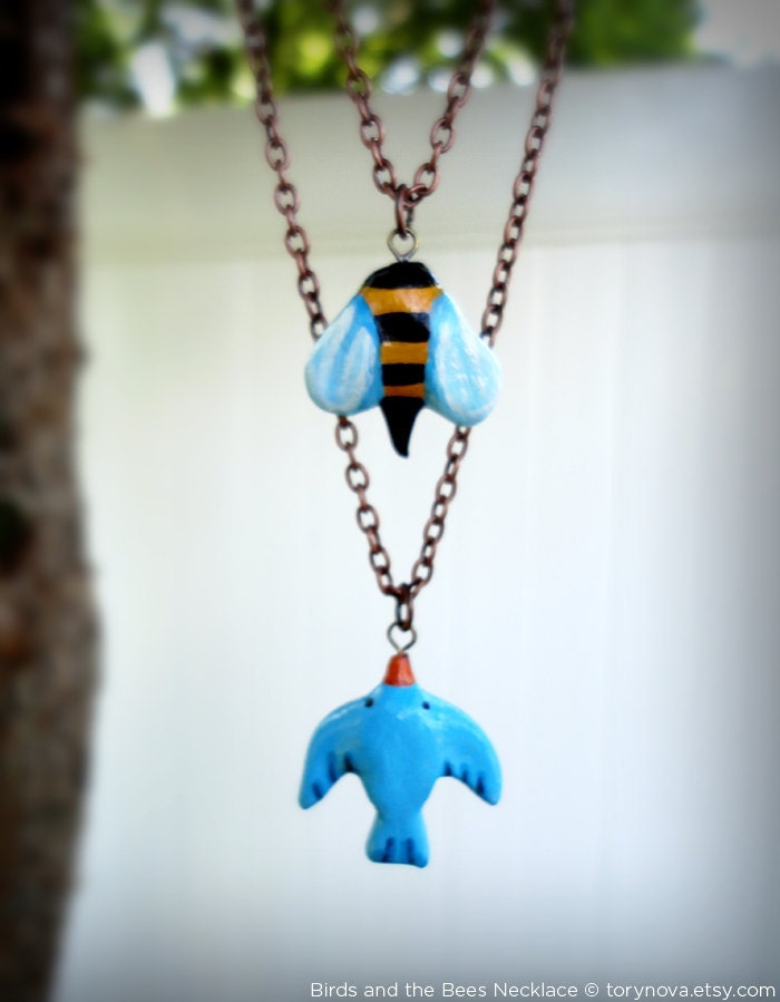 Birds and Bees Lovers Necklace