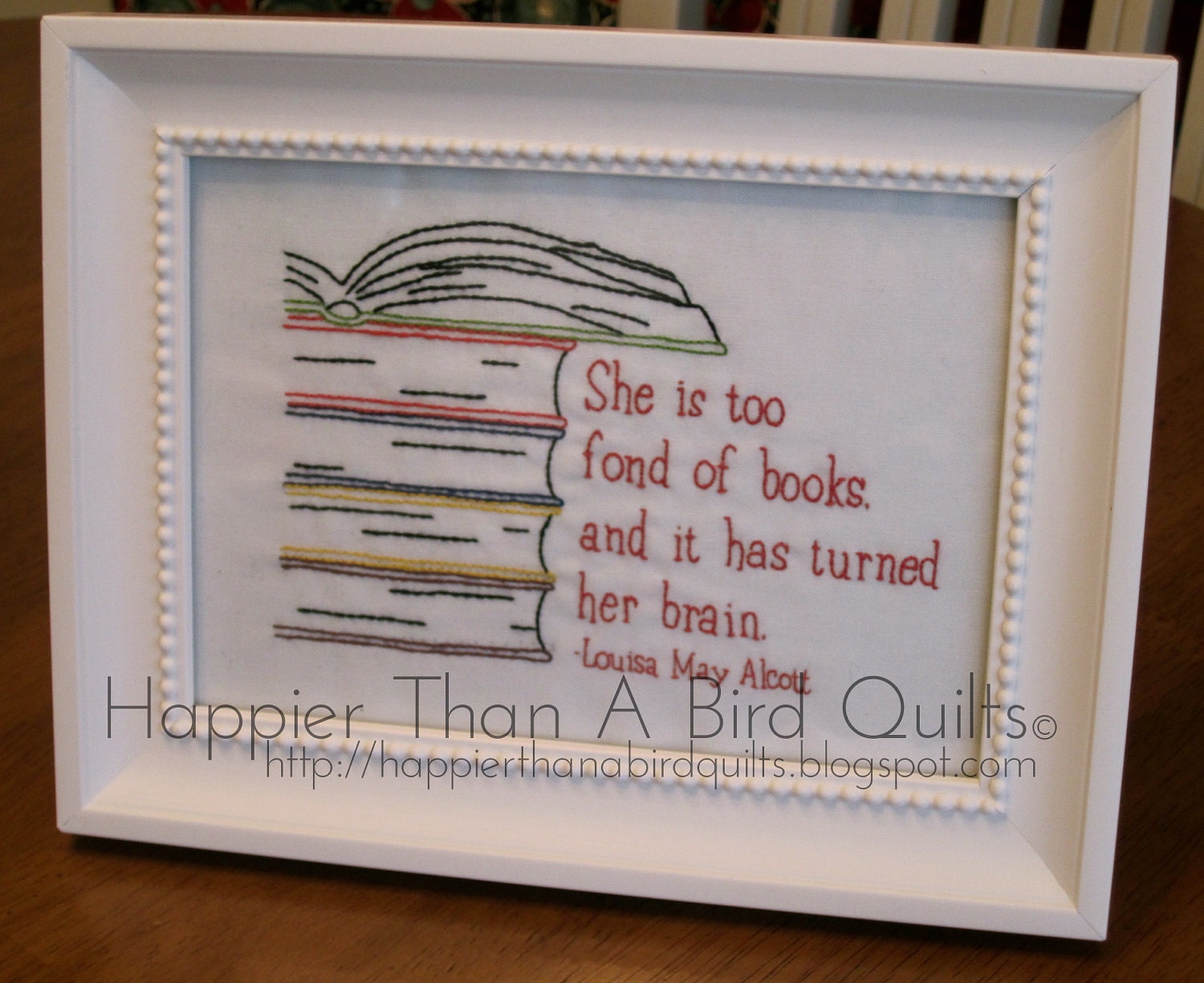 Fond of Books Embroidery Pattern PDF