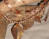 Beautiful Fall - Copper and Brandy Opal Necklace