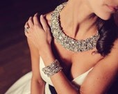 Swarovski Crystal Bridal Statement Necklace - rhinestone bridal choker, wedding bib necklace, The Crystal Mosaic Bridal Necklace