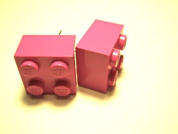 Yellow Lego earrings