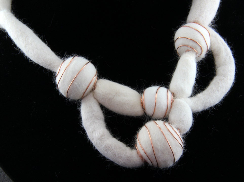 felted cat hair necklace MR. TUBULAR