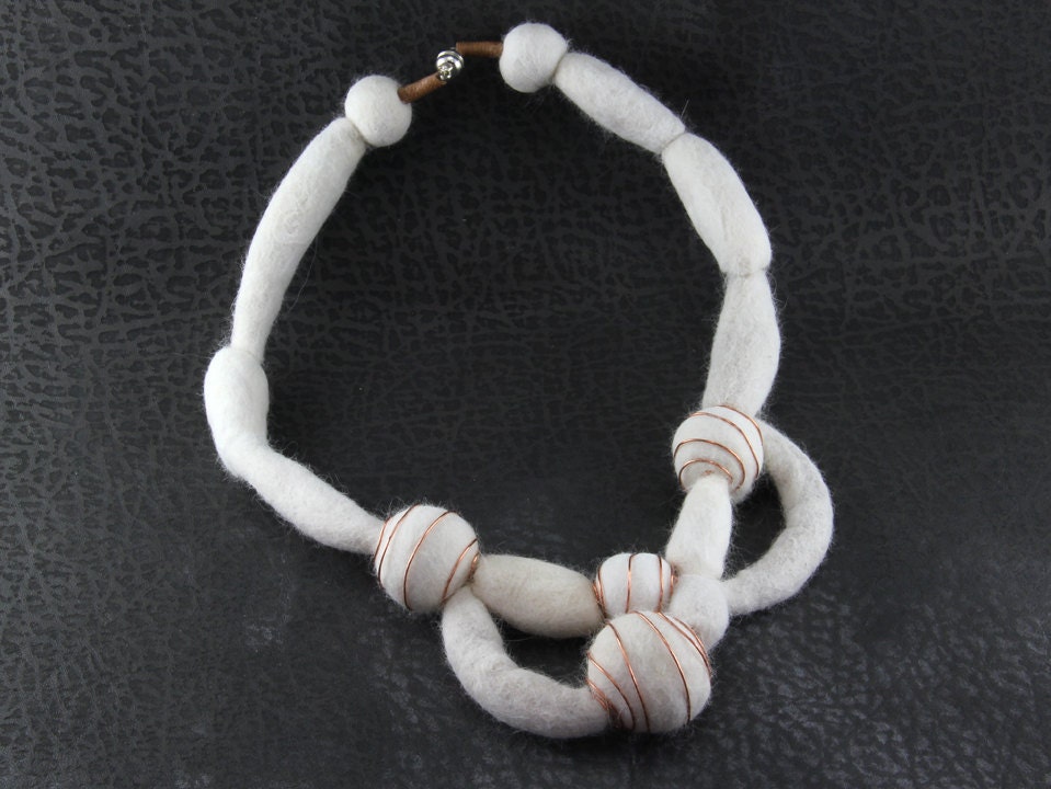 felted cat hair necklace MR. TUBULAR