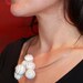 SILVER PUFFS felted cat hair necklace