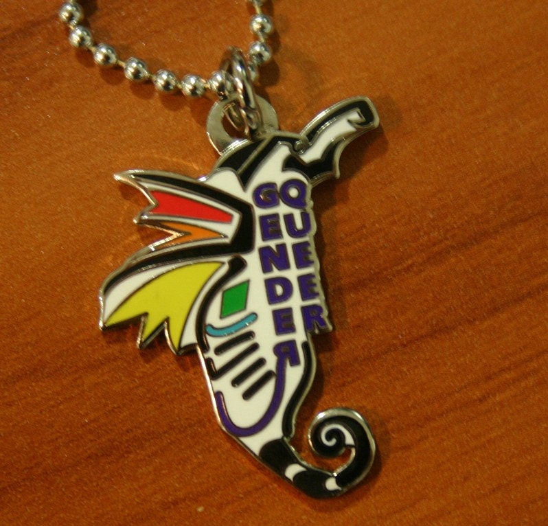 Genderqueer Sea Horse Necklace With 24 Inch Chain