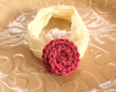 Mauve rosette baby headband