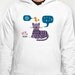 iOTA iLLUSTRATION - The Conversation - illustrated cat Hoody / Hoodie / Unisex Pullover (White / Heather Grey)