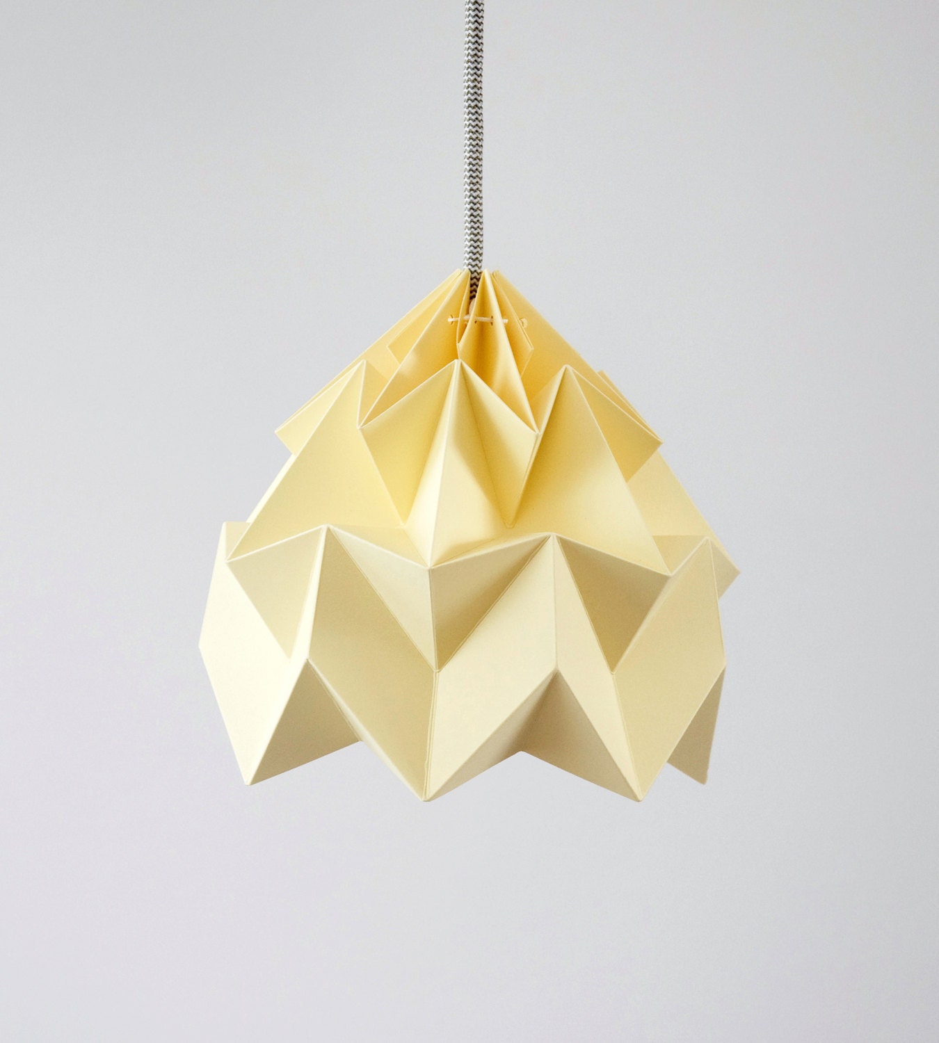 Moth origami lampshade canary yellow